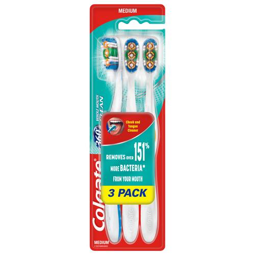 Colgate<sup>®</sup> 360<sup>°</sup> Whole Mouth Clean 3-pack Tandborste