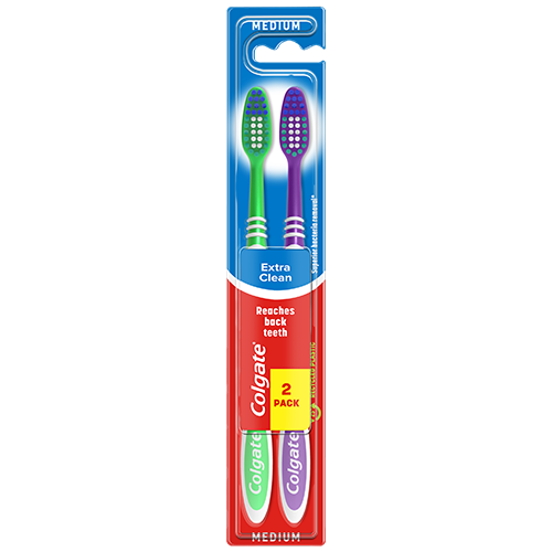 Colgate<sup>®</sup> Extra Clean 2-pack Tandborste